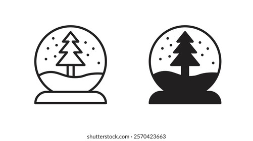 Snow globe vector web icons set