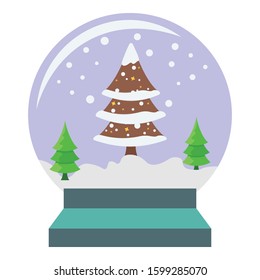 
snow globe, waterglobe Color Vector icon which can be easily modified or edit
