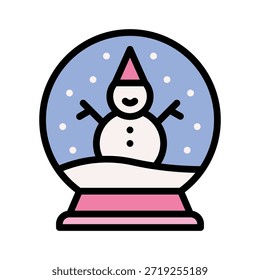 Ilustración vectorial de la decoración del invierno del globo de la nieve, icono lleno del estilo