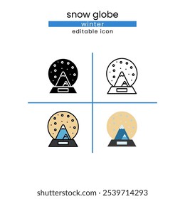 Schneekugel Winter Saison Editierbares Icon Set