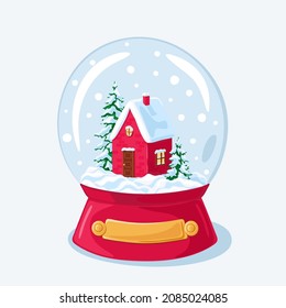 snow globe winter vector illustration