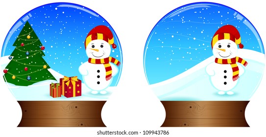 Snow globes with snowman