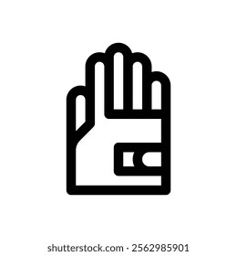 Snow gloves. Editable stroke vector icon.