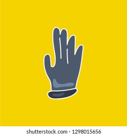 snow gloves hand drawn icon. fashion vector illustration. editable stroke.