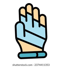 Snow gloves icon outline vector. Winter glove. Sport hand color flat