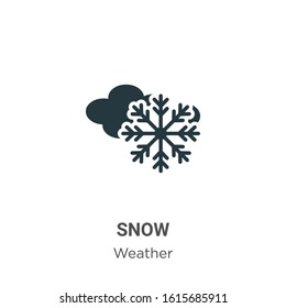 Snow glyph icon vector on white background. Flat vector snow icon symbol sign from modern weather collection for mobile concept and web apps design.