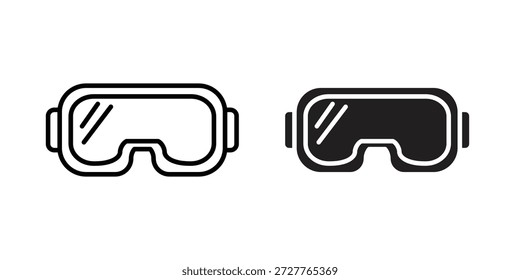 Concepto de icono de gafas de nieve. píxel perfecto icono de interfaz de usuario lineal.