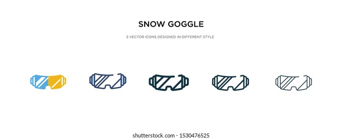 snow goggle icon in different style vector illustration. two colored and black snow goggle vector icons designed in filled, outline, line and stroke style can be used for web, mobile, ui