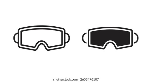 Snow Goggle icon, outline vector sign, linear and solid style pictogram isolated on white.