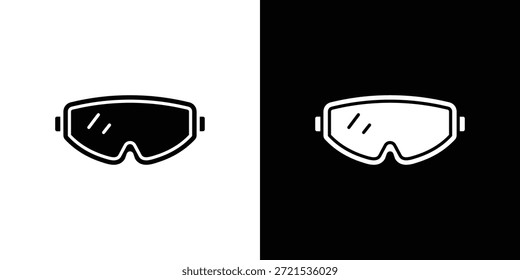 Snow Goggle icono silueta Vector plano paquete de diseño de ilustración.