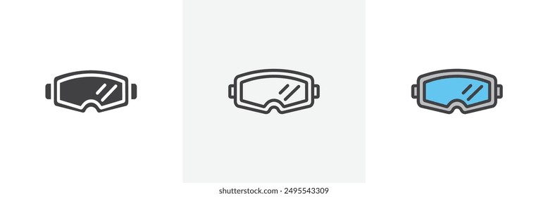 Snow Goggle icon symbol collection on white background.