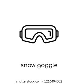 snow goggle icon. Trendy modern flat linear vector snow goggle icon on white background from thin line Winter collection, outline vector illustration