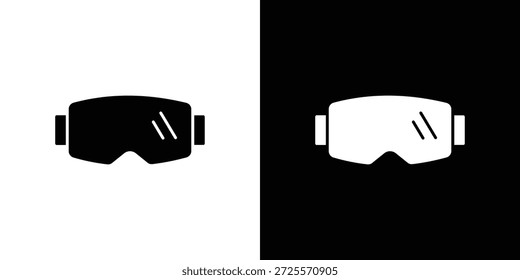 Icono de gafas de nieve en estilo lineal delgado de trazo de moda.