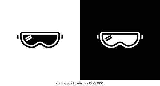 Icono de Gafas de nieve. Ilustración vectorial. Silueta en color negro
