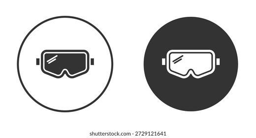 Silueta de Vector de icono de gafas de nieve en negro. Vector de icono plano simple.