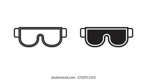 Icono de gafas de nieve para Web y App. Ilustración vectorial eps