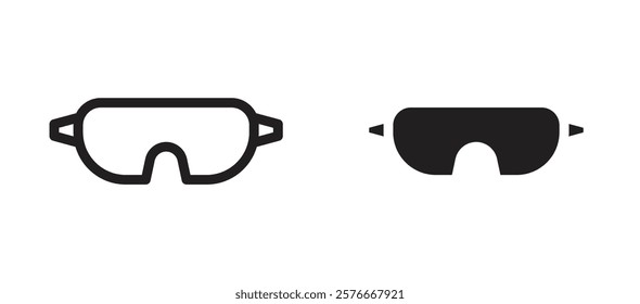 Snow Goggle icons in outline and stroke versions