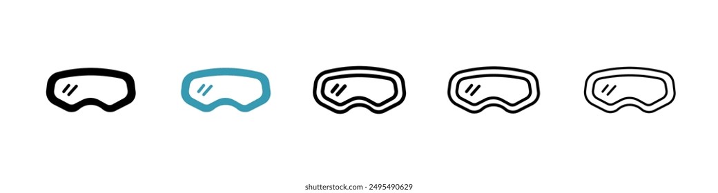 Snow Goggle line icon vector set.