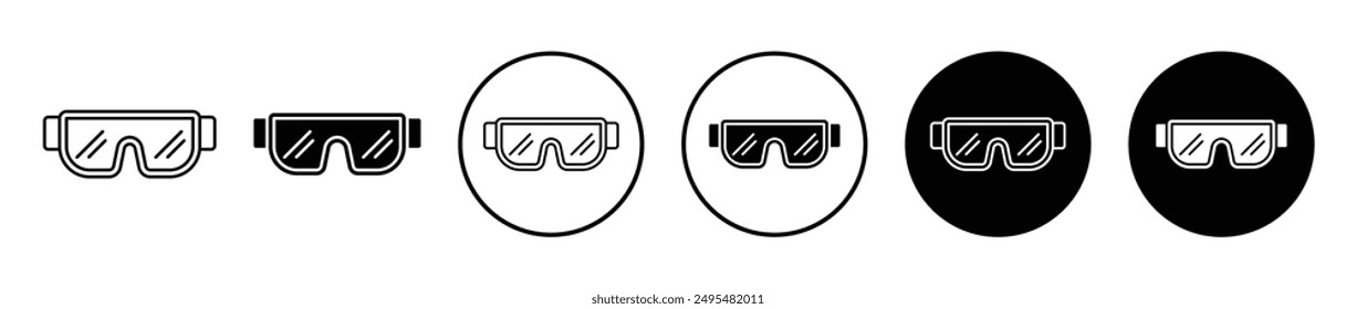 Snow Goggle thin line vector icon set.