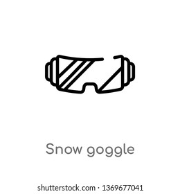 snow goggle vector line icon. Simple element illustration. snow goggle outline icon from winter concept. Can be used for web and mobile