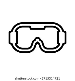 Icono de gafas de nieve, gráficos de Vector de línea