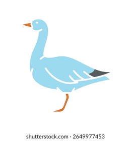 snow goose color flat icon for digital and print projects. Arctic animals. Minimal clean icons for apps and websites. Modern simple icons for UI UX and branding