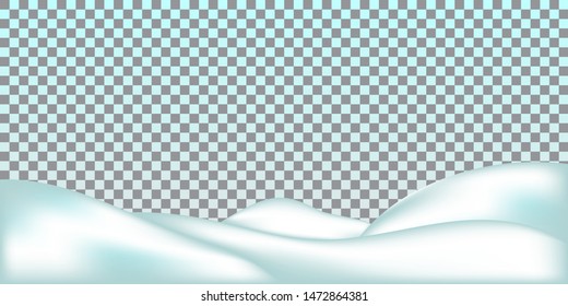 Snow Ground. Realistic Snowdrift Isolated On Transparent Background. Vector Illustration. Snowy Landscape.