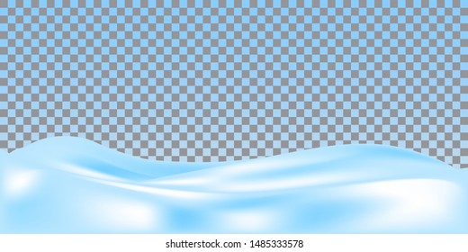 Snow ground. Realistic snowdrift isolated on transparent background. Vector illustration. Snowy landscape.