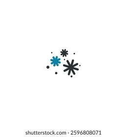 Snow and Hail Icon – Cold Weather Symbol with Falling Snowflakes