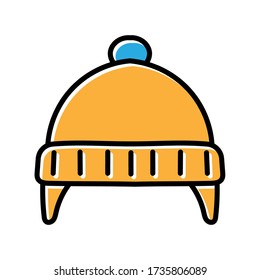 snow hat hand drawn icon vector design