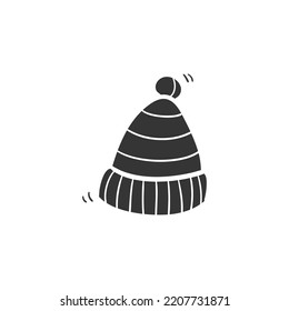 Snow Hat Icon Silhouette Illustration. Winter Vector Graphic Pictogram Symbol Clip Art. Doodle Sketch Black Sign.