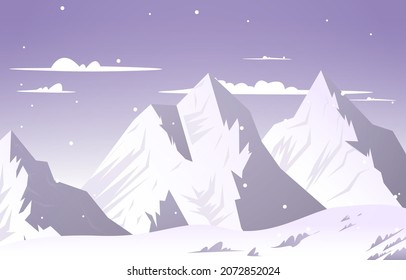 Snow High Peak Mountain Frozen Ice Nature Landscape Adventure Illustration