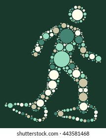 Snow Hiking shape vector design by color point