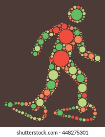 Snow Hiking shape vector design by color point