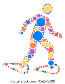 Snow Hiking shape vector design by color point