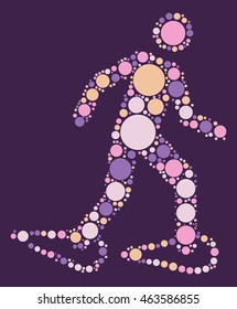 Snow Hiking shape vector design by color point