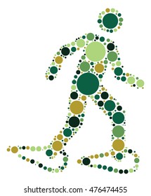 Snow Hiking shape vector design by color point