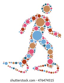 Snow Hiking shape vector design by color point