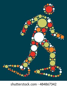 Snow Hiking shape vector design by color point