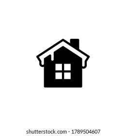 Snow house Icon in black flat glyph, filled style isolated on white background