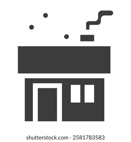 Snow House Icon Black and White Vector Graphic