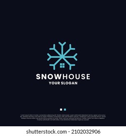 snow house icon logo design. snow and window house combine for your business