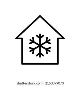 Nieve, ícono de casa simple. Diseño plano