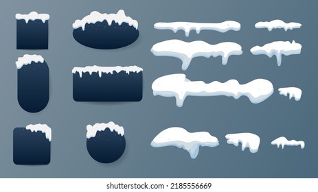 Snow and ice cap banners set illustration in winter seasons , Flat Modern design , illustration Vector  EPS 10