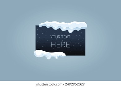 Snow and ice cap with text here gap banners design illustration editable background