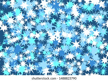Snow and ice colored stars repeatable pattern for christmas wrapper paper