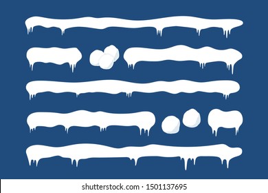 Juego de hielo de nieve. Diseño invernal. Plantilla de bola de nieve blanca. La decoración de cuadros nevados aislaba el fondo azul. Tapa del contorno. Navidad, textura helada congelada de Año Nuevo ilustración Vector