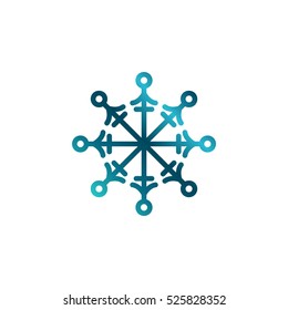 Snow Ice Logo Design Template Element