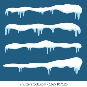 Snow and ice on blue background. vector illustration