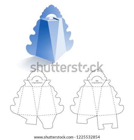 Snow Ice Tree Retail Box with Blueprint Template